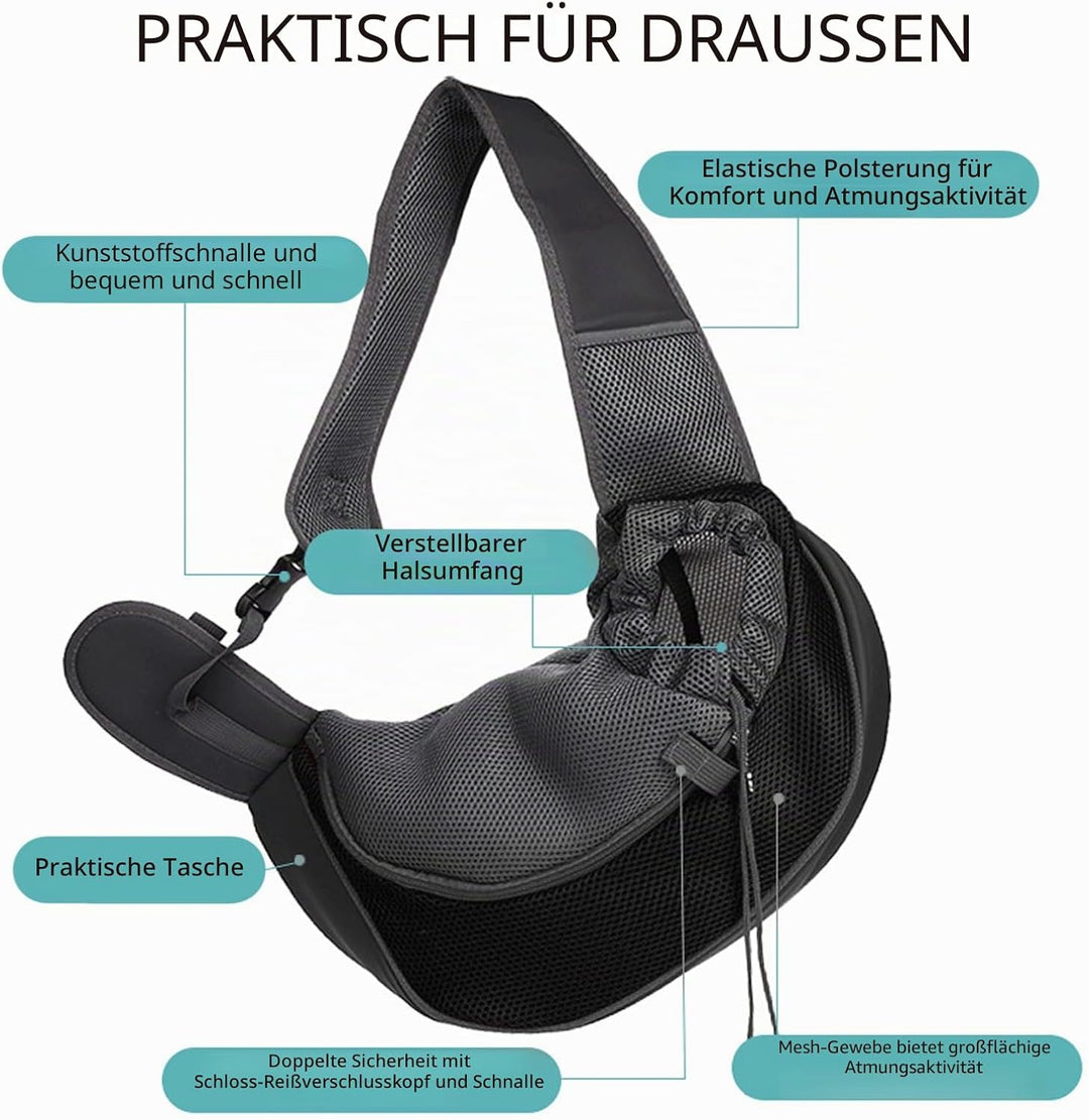 Tragetuch Hund Verstellbar, Tasche für Haustier, Tragetasche Transporttasche mit Haustiermarke, Haus