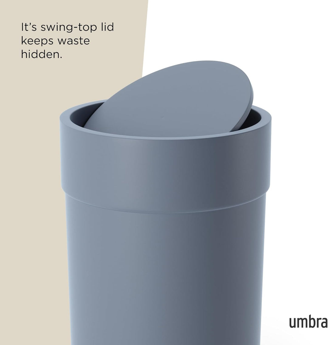 Umbra Touch Abfalleimer mit 6 L Fassungsvermögen und Schwingdeckel – Kosmetikeimer und Papierkorb fü