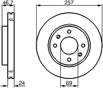 Bosch BD1074 Bremsscheiben - Vorderachse - ECE-R90 Zertifizierung - zwei Bremsscheiben pro Set