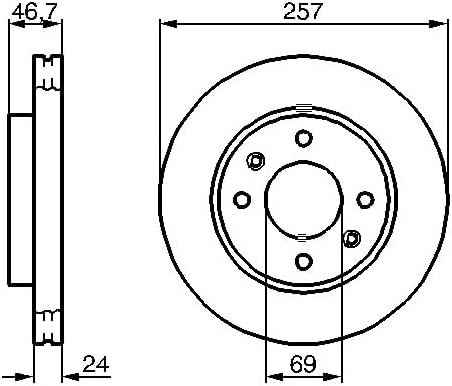 Bosch BD1074 Bremsscheiben - Vorderachse - ECE-R90 Zertifizierung - zwei Bremsscheiben pro Set