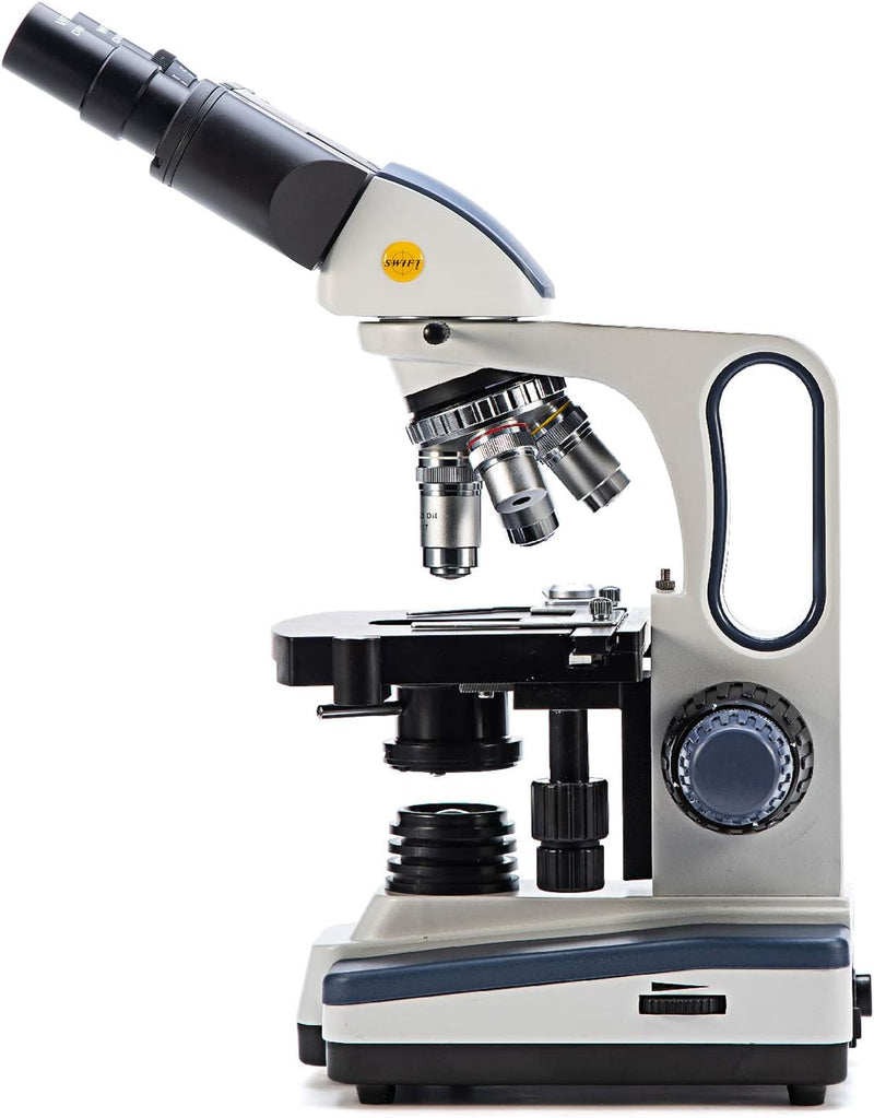 Swift SW350B Mikroskop Siedentopf Fernglas Verbundmikroskop für Erwachsene, 40X-2500X, Weitfeld 10X