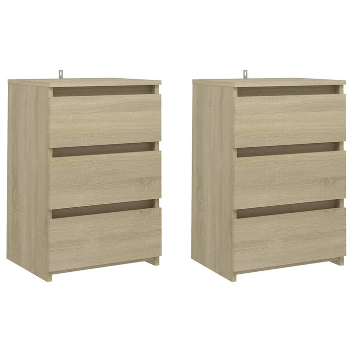 Goliraya 2X Nachttisch mit 3 Schubladen Nachtschrank Nachtkonsole Nachtkommode Schlafzimmer Schrank