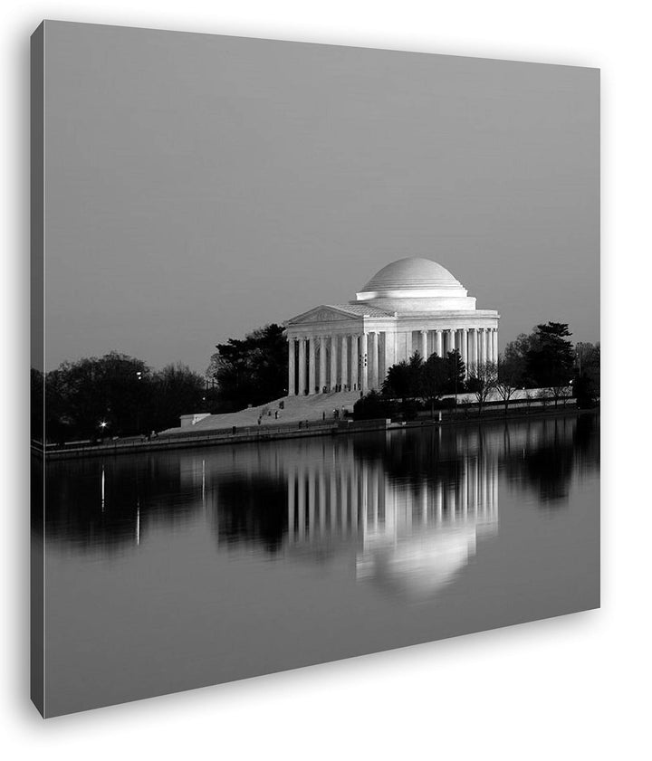 Jefferson Memorial in Washington DC Format: 60x60 Effekt: Schwarz&Weiss als Leinwandbild, Motiv auf