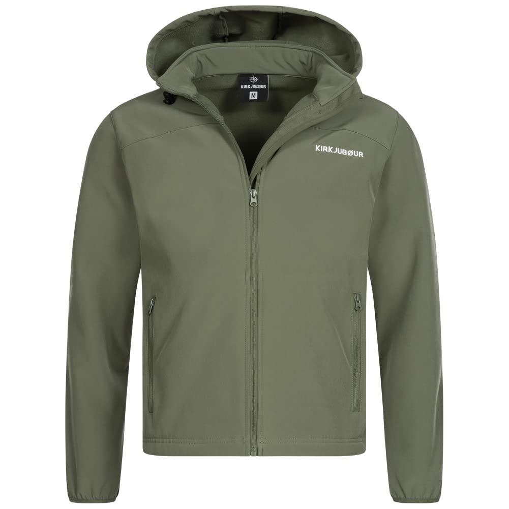 Kirkjubøur® Herren SOFTSHELLjacke 10.000 mm Wassersäule mit Kapuze und Fleecefutter, atmungsaktiv un