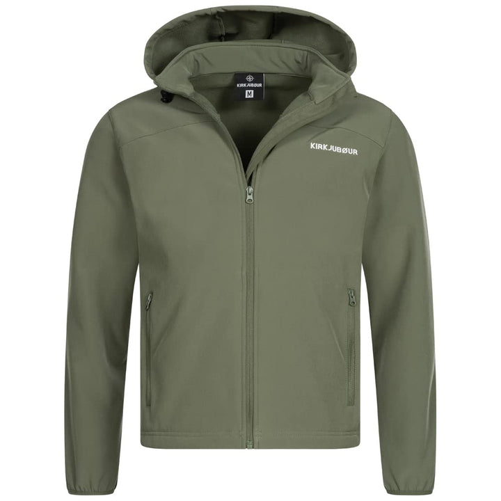 Kirkjubøur® Herren SOFTSHELLjacke 10.000 mm Wassersäule mit Kapuze und Fleecefutter, atmungsaktiv un