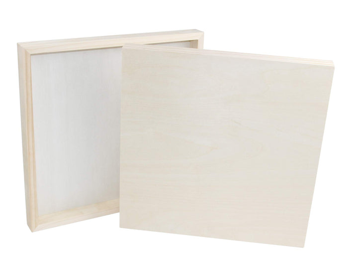 Paintersisters® Malgrund aus Holz, 2 Stück je 40 x 40 cm, 3D Optik - 38mm stark, Malplatte aus Holz,