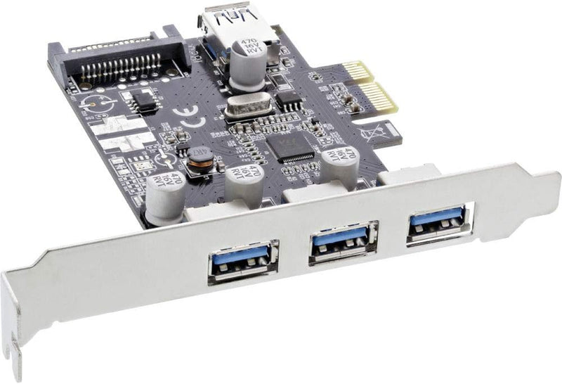 InLine 76662C Schnittstellenkarte, 3x+1x USB 3.0, PCIe, mit SATA Stromanschluss, inkl. Low-Profile S