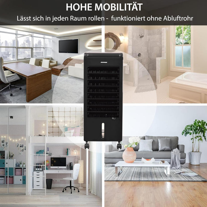 Syntrox Mobiler Luftkühler mit Wasser Soft | Luftbefeuchter | Verdunstungskühler, 80 Watt, 5 Liter K