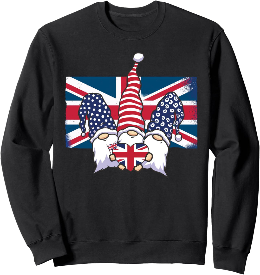 Patriotische Zwerge King III britische Flagge Charles London Sweatshirt