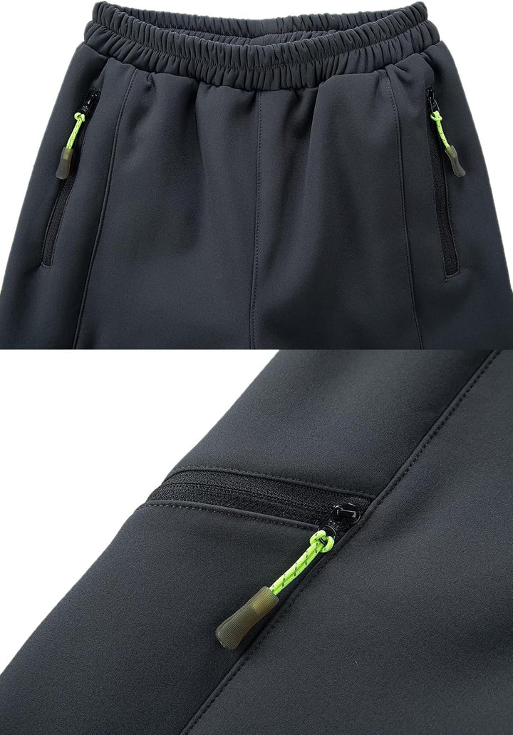 CAMLAKEE Trekkinghose Kinder Thermohose Jungen Wanderhose Mädchen Hose Gefüttert 128-134 Grau, 128-1