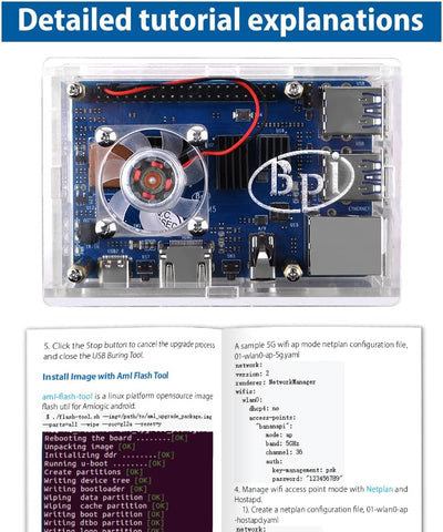 GeeekPi BPI-M5 Amlogic S905X3 Single Board Computer with 4GB RAM and 16G eMMC, Banana Pi BPI-M5 Gehä