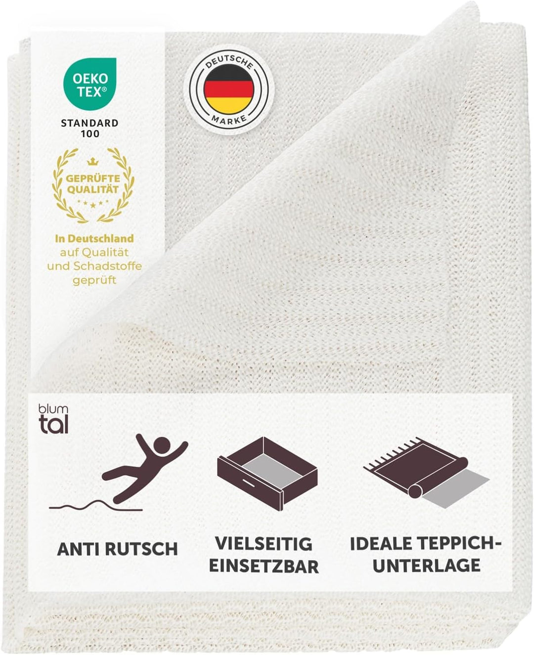 Blumtal Antirutschmatte für Teppich Vinyl, Teppich Antirutschunterlage, zuschneidbare Antirutschmatt
