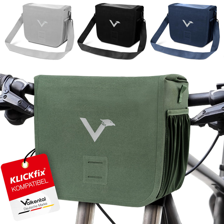 Valkental - Hochwertige & Nachhaltige Lenkertasche mit 7L Volumen | wasserdichte Fahrradtasche Lenke