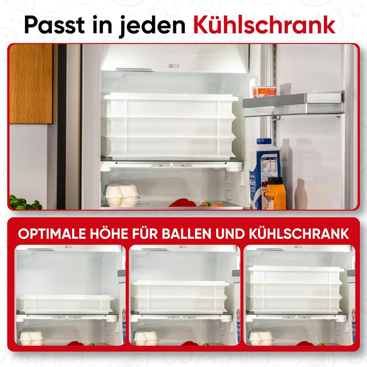 DIE BOX FABRIK 1x Pizzaballenbox Gusto + 1x Deckel + 1x Avantibox (Aufbewahrungsbox) 40x30x7 cm, Tei