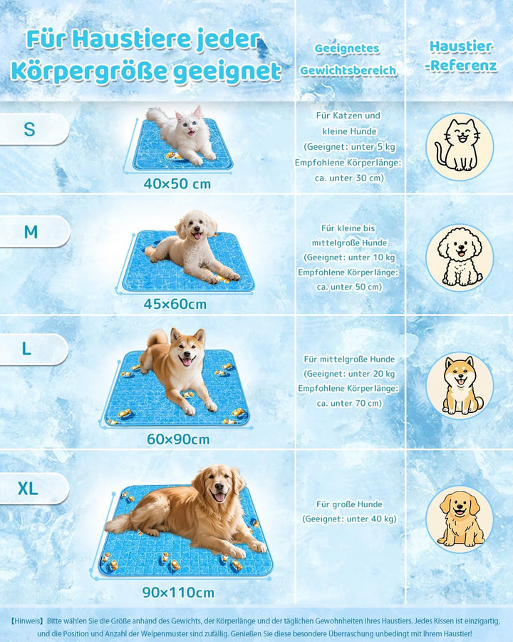 Kühlmatte Hund Kühlbett Für Hunde 60×90CM L|Neu 2026|Hundekühlmatte Selbstkühlend Waschbar Haustier