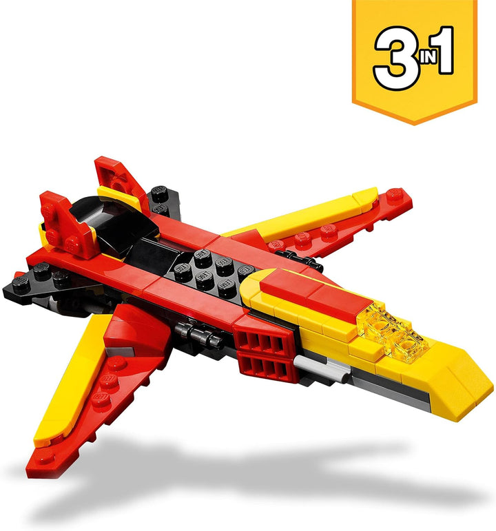 LEGO Creator 3-in-1 Super-Mech Roboter Kinderspielzeug, Drachenfigur, Flugzeug, kreatives Spielzeug
