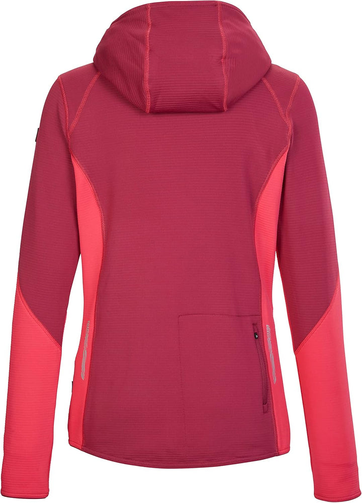 Killtec Damen Kos 8 Wmn Flx Jckt Stretchjacke mit Kapuze/Fleecejacke 36 dunkelrose, 36 dunkelrose
