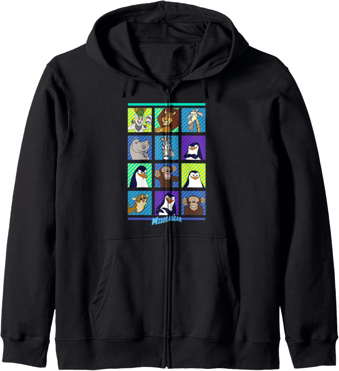 Madagascar Group Shot Bold Panels Poster Kapuzenjacke