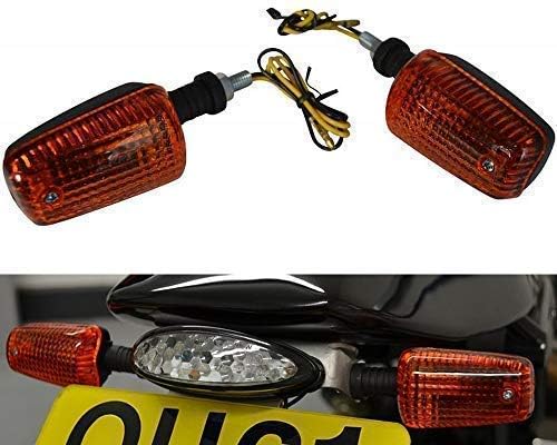Alchemy Parts Blinker für Motorräder Quads Atvs & Trikes - 21W Birne - Schwarz mit Gelbe Gläser