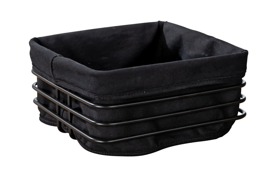 WENKO Brotkorb Premium Square Gestell aus stabilem Metall Schwarz 55092100, 55092100
