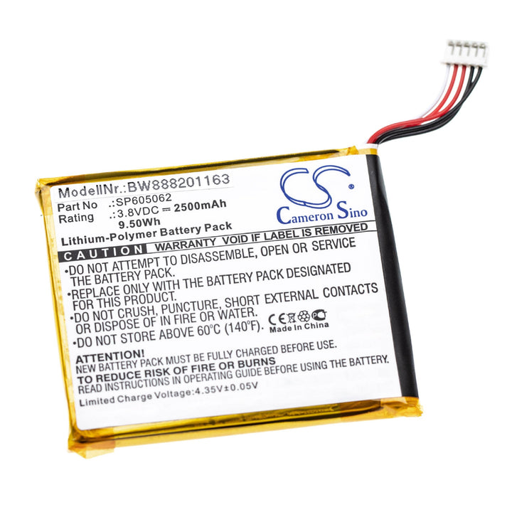 vhbw 1x Akku Ersatz für vTech SP605062 für Tablet Pad (2500 mAh, 3,8 V, Li-Polymer)