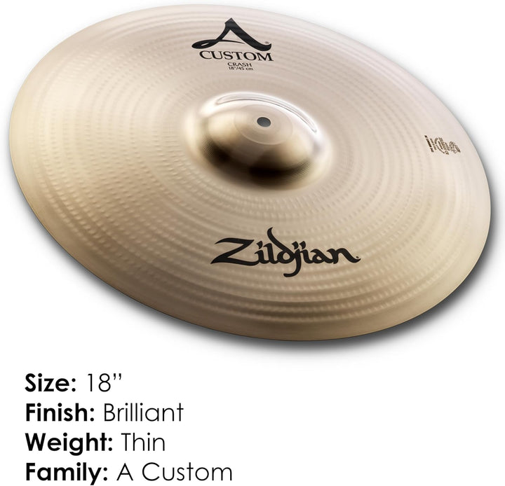 Zildjian A Custom Series - 18" Crash Cymbal - Brilliant finish 18 Zoll, 18 Zoll