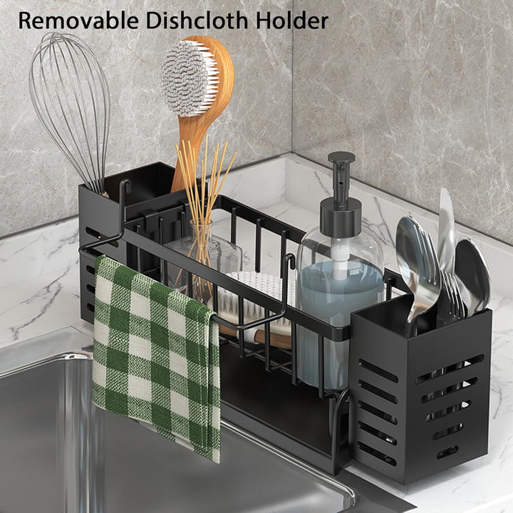 Spülbecken Organizer Kitchen Schwammhalter - Spüle organizer mit Spültuchhalter und Aufbewahrungsbox