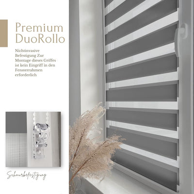 Home-Vision® DuoRollo Klemmfix, Doppelrollo ohne Bohren mit Klämmträgern, Rollos für Fenster und Tür