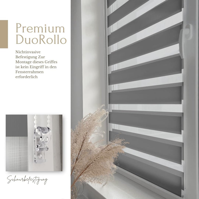 Home-Vision® DuoRollo Klemmfix, Doppelrollo ohne Bohren mit Klämmträgern, Rollos für Fenster und Tür