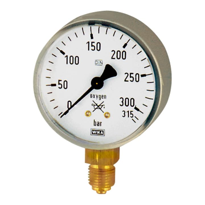 RIEGLER 101298-404 Schweisstechnikmano, Stahl, oxygen, G 1/4 unten, 0-315 bar, Ø 63, 1Stk