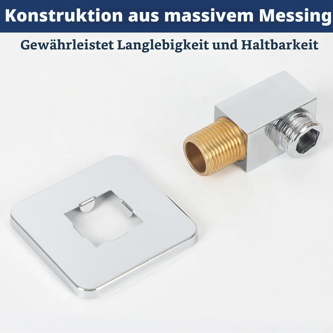 Chrom Messing Wandanschlussbogen, G1 / 2 Wandanschlussbogen Eckig, Duschauslass-Winkel für Die Verde