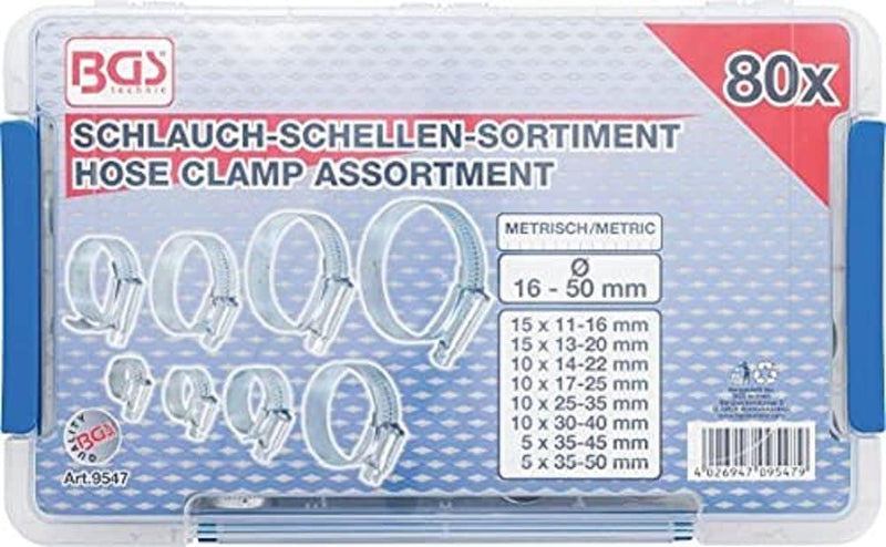 BGS 9547 | Schlauch-Schellen Sortiment | 80-tlg.