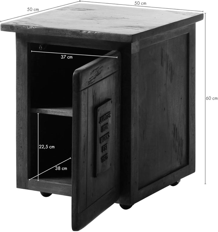 MASSIVMOEBEL24.DE | Railway Rollcontainer 50x50x60 Mango, Farbe:Natur lackiert, Grösse:50x50x60 cm (