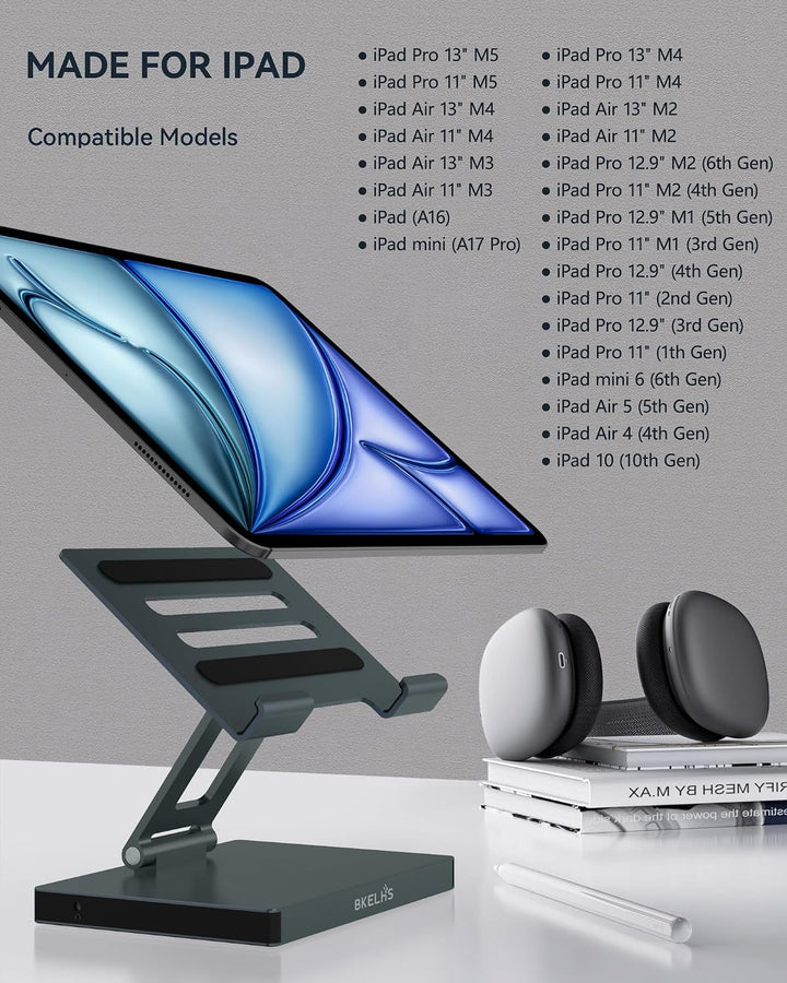 iPad Pro USB C Hub Stand, 9 in 1 Adapter for iPad Air M5 M3 M4 13 12.9 Inch Docking Station 4K 60Hz