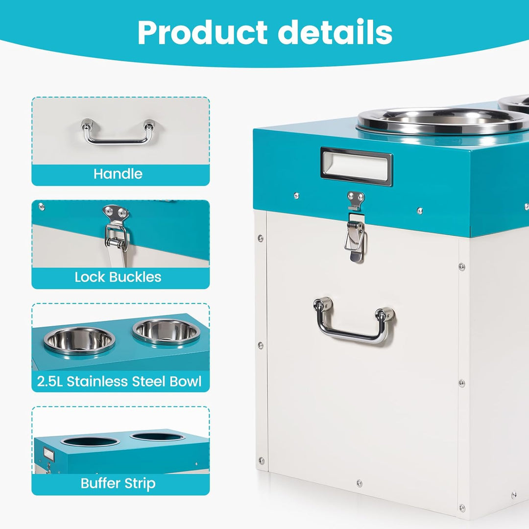 2 IN 1 Hundefütterer & Aufbewahrungseimer für Hundefutter 53L Futterautomat für Grosse Hunde Erhöhte