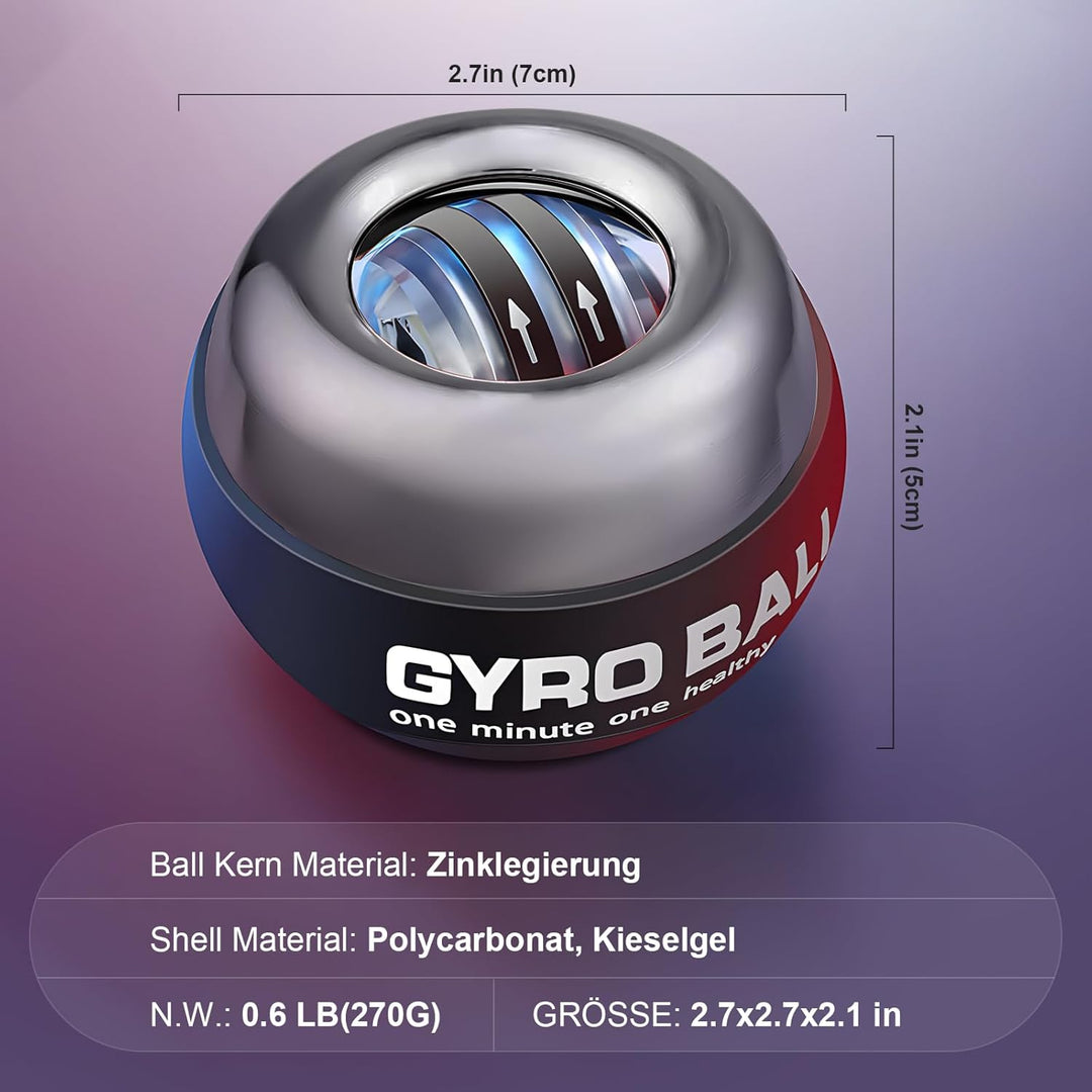 Gyroball,Handgelenktrainer-Ball,Handgelenkstärker,5-stufiger Widerstands/Lichtsteuerung,Gyroskopisch