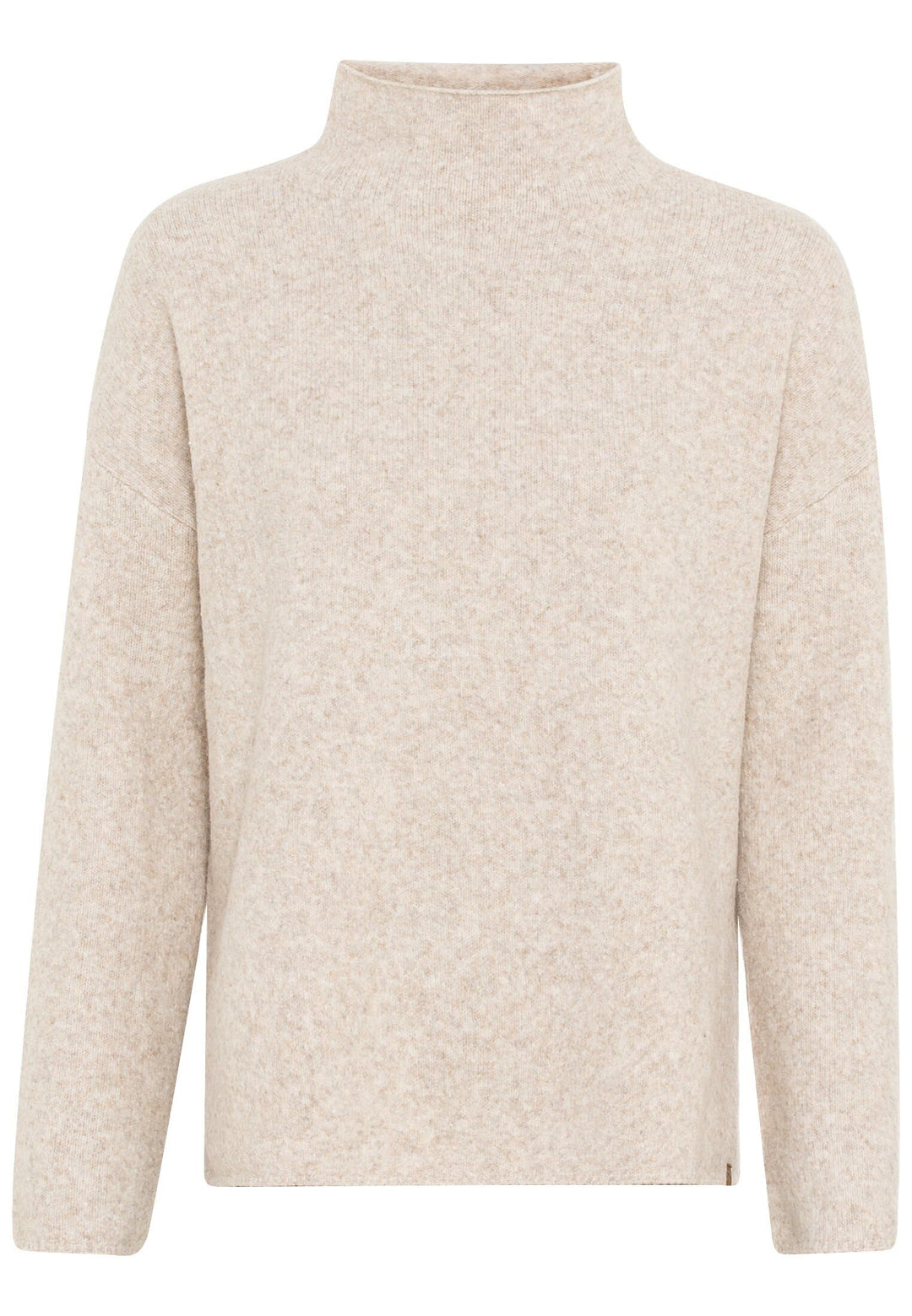camel active Damen Oversized Strickpullover mit Rollkragen L Mandel, L Mandel