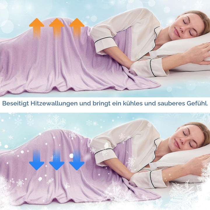 EMME Kühldecke Kühlende Decke, Arc-Chill Q-Max>0,5, 228 x228 cm, 2 in 1 Doppelseitige Dünne Sommerde