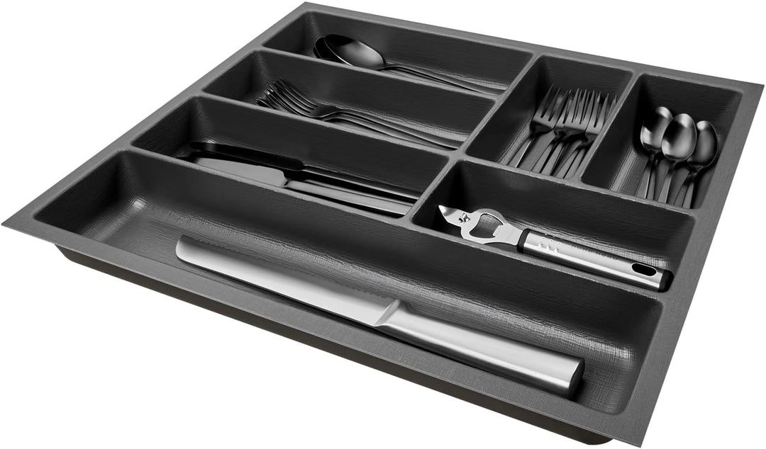 SO-BOX 2 Besteckkasten Breite 40,9 cm, Tiefe 46,2 cm mit anthraziter Kanvas-Struktur für Schubladen