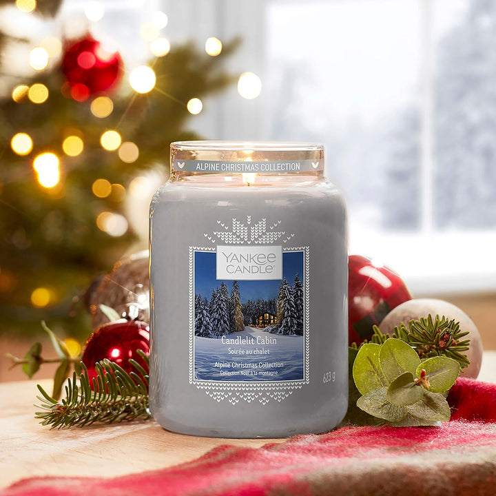 Yankee Candle Duftkerze im Glas (Grosse Kerze im Glas), Candlelit Cabin, Alpine Christmas Collection