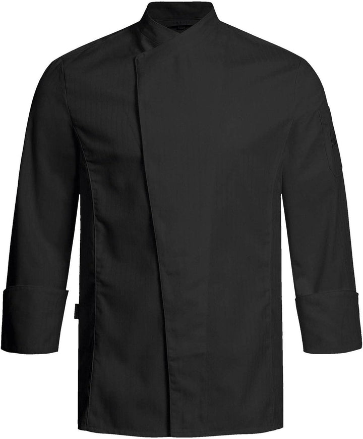 Greiff Gastro Moda Cuisine Herren Premium-Kochjacke Regular-Fit Schwarz M, Schwarz M