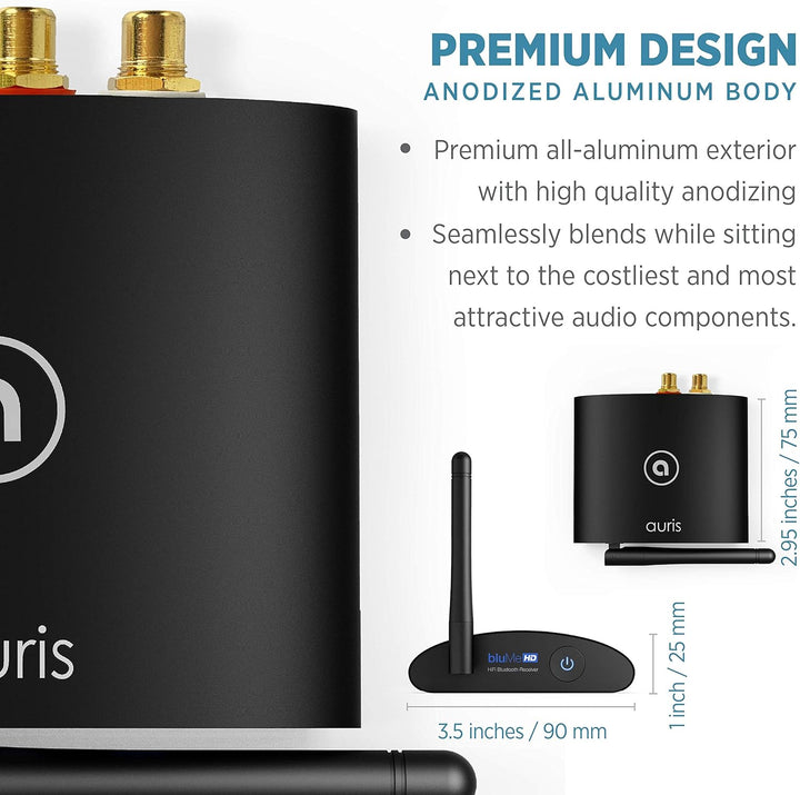 Auris Blume HD Musik 5.2 Bluetooth Receiver mit Grosser Reichweite - HiFi Wireless Audio Aux Bluetoo