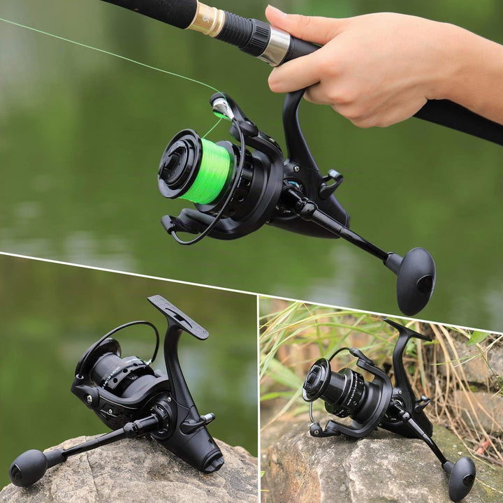 Sougayilang Karpfenrolle Ultra Smooth Powerful Spinning Angelrolle 28LBS Drag Power 12 + 1BB Metallk