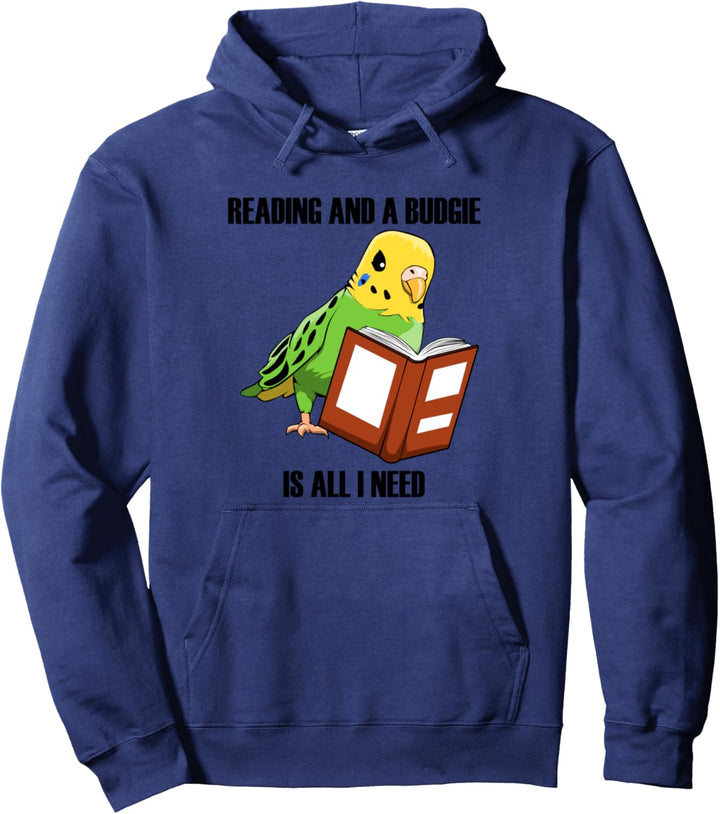 Wellensittich und Lesen Vogel Lesender Sittich Pullover Hoodie