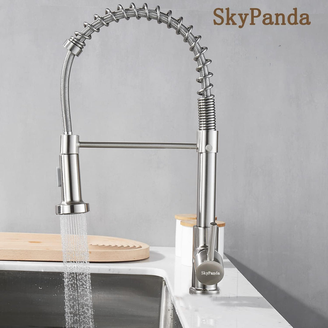 Wasserhahn Küche, Hoher Bogen Hochdruck Küchenarmatur mit Herunterziehen Brause Armatur 360° drehbar
