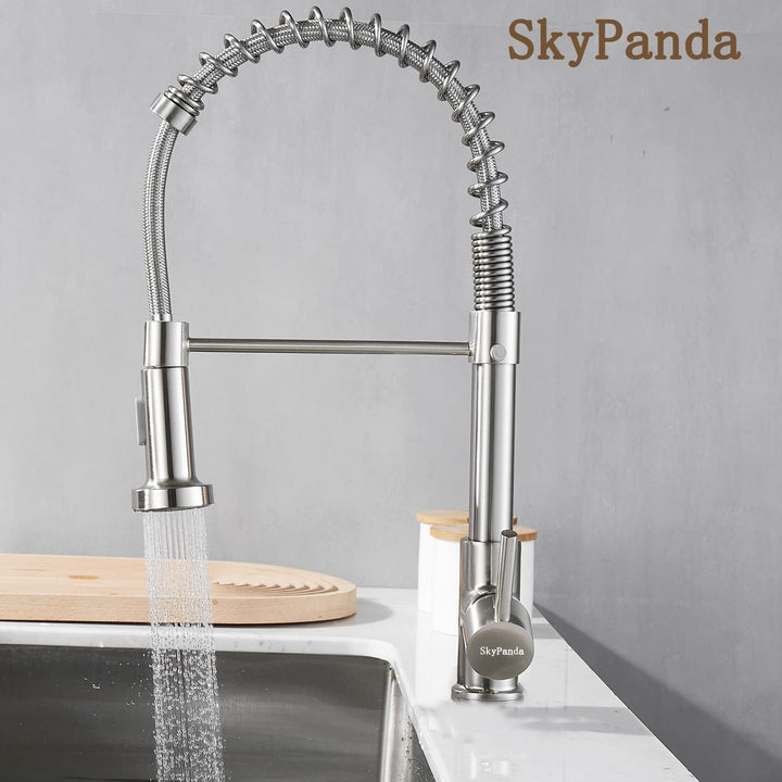 Wasserhahn Küche, Hoher Bogen Hochdruck Küchenarmatur mit Herunterziehen Brause Armatur 360° drehbar
