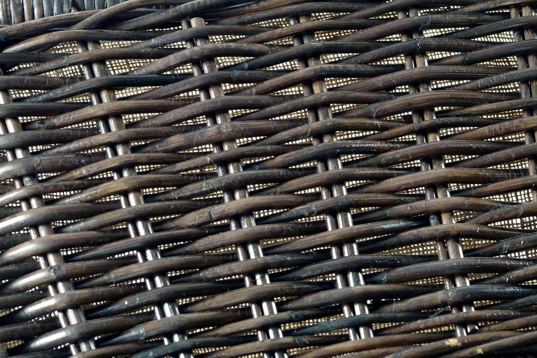 Kobolo Kaminholzkorb Holzkorb für Kaminholz -aus Rattan Krabu ausgestattet mit Leinen