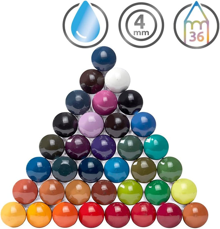 Derwent Inktense Permanent Wasserlösliche Aquarellstifte, 36er Set, Buntstifte mit 4 mm Premium Kern