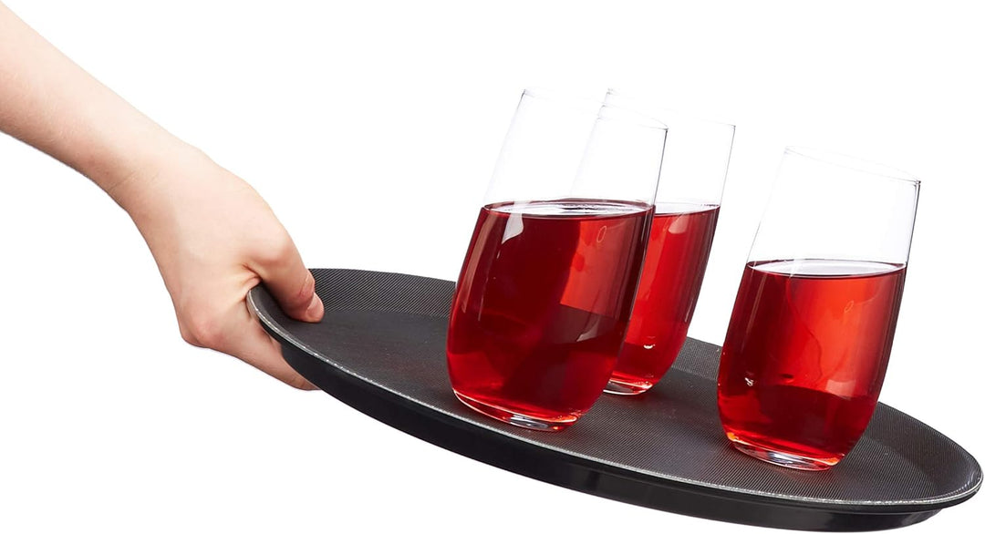 10 x Gastro Tablett, rutschfeste Oberfläche, hoher Rand, Kellnertablett für Café, Bar, Restaurant, Ø