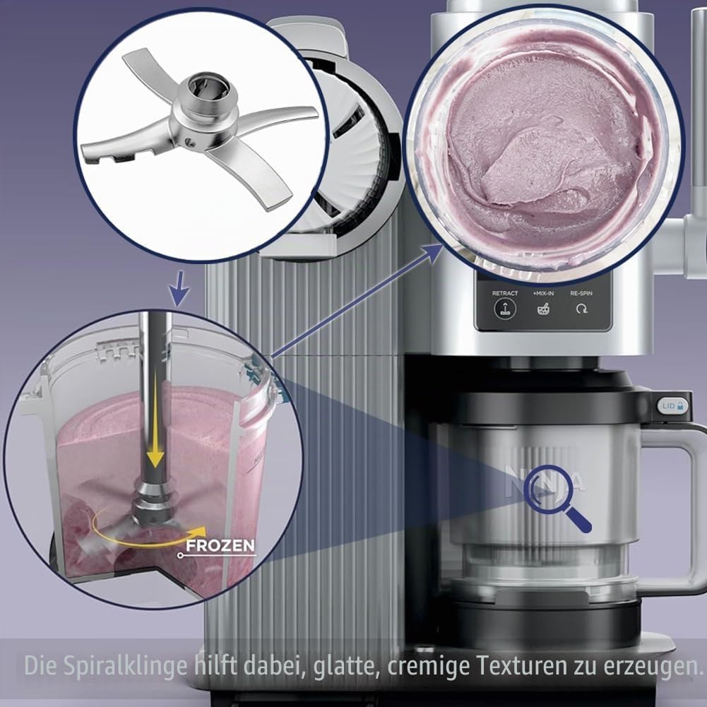 Klinge Ersatzteile Kompatibel mit Ninja Swirl by CREAMi Sorbetière et machine à glaces, Paddel Ersat